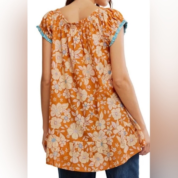 NWOT Free People Frankie Honey Ginger Floral Tunic. - Picture 3 of 5